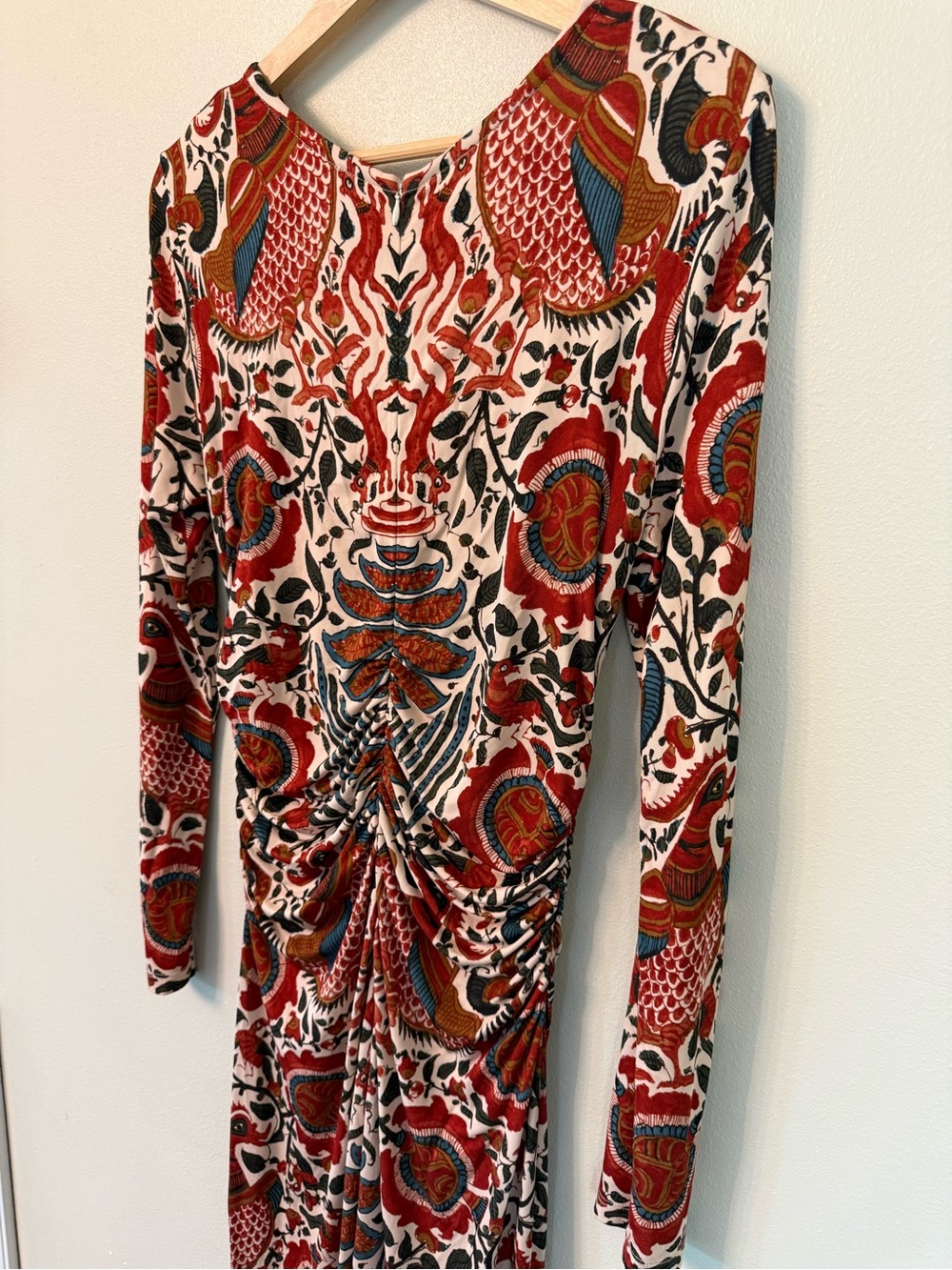Cara Cara Maisy Turtledove Luxor Ruched Jersey Midi Dress Size L - Picture 8 of 11